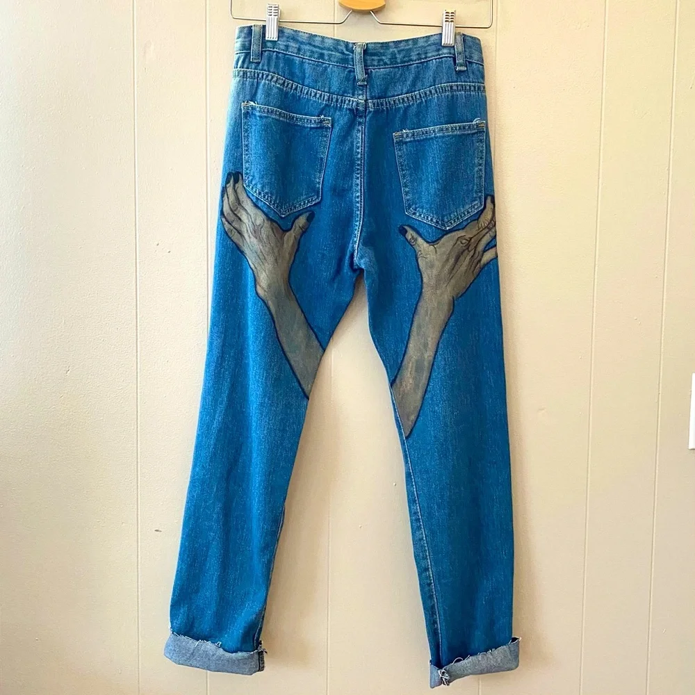 Hand-Painted Ripped Jeans - Picture 2 of 15